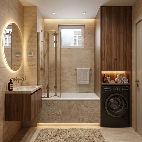 Built-in acrylic bathtub Rea Gloria 120
