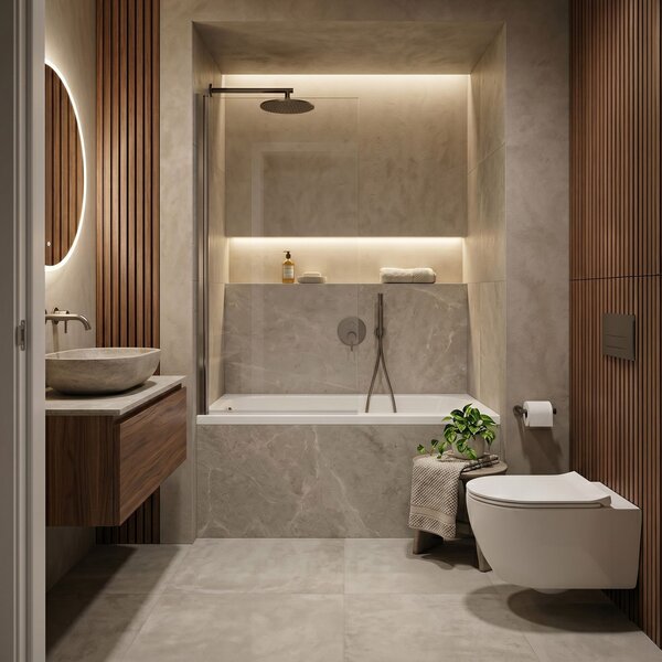 Built-in acrylic bathtub Rea Gloria 120