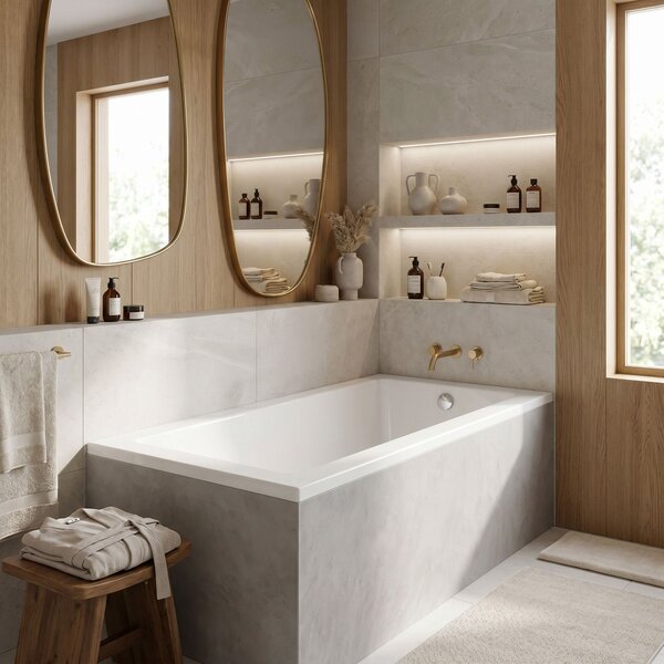 Built-in acrylic bathtub Rea Prima 150