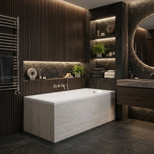 Built-in acrylic bathtub Rea Prima 150