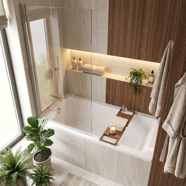 Built-in acrylic bathtub Rea Prima 150