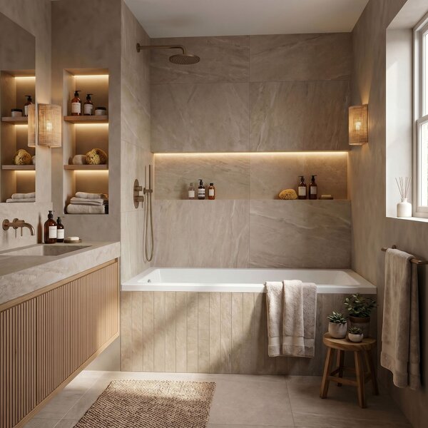 Built-in acrylic bathtub Rea Prima 140