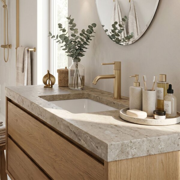 Bathroom faucet Rea Venti Brush Gold Low