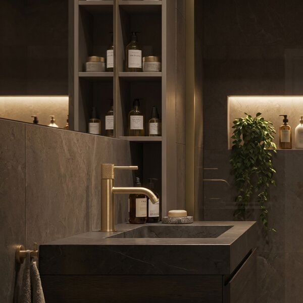 Bathroom faucet Rea Venti Brush Gold Low