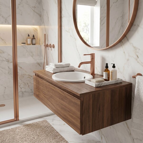 Bathroom faucet Rea Venti Brush Copper Low