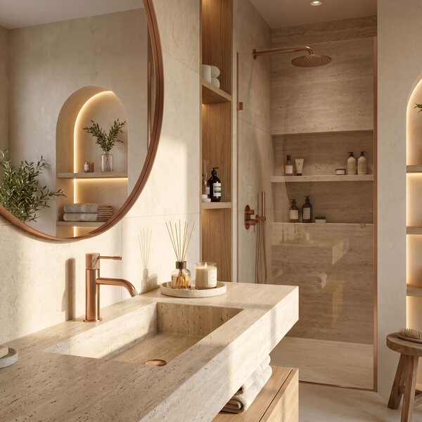 Bathroom faucet Rea Venti Brush Copper Low