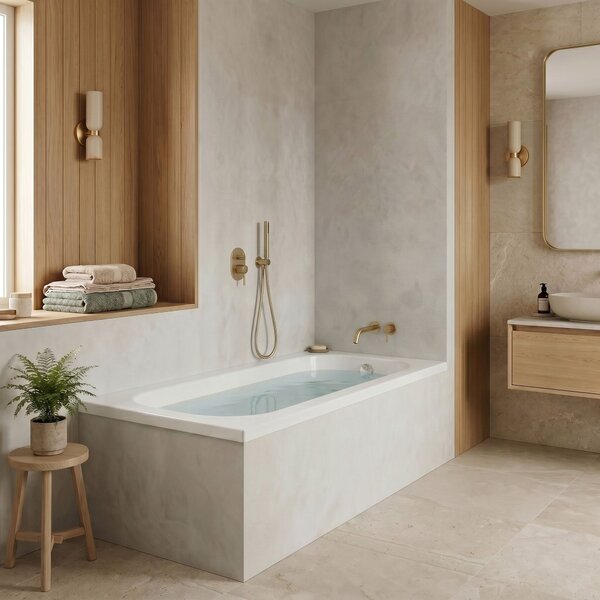 Built-in acrylic bathtub Rea Gloria 130