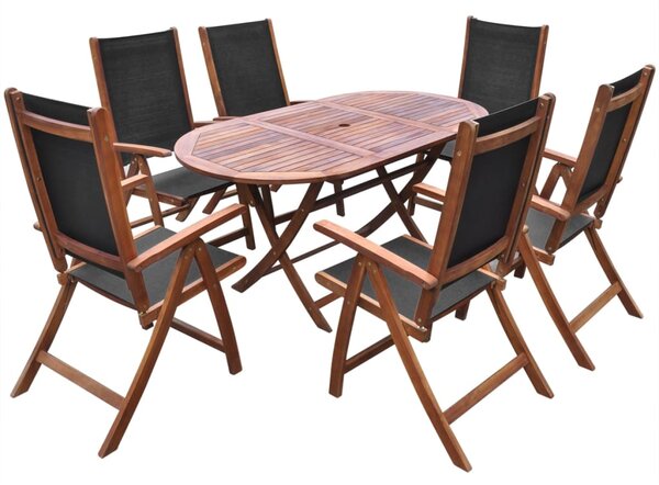 9 Piece Outdoor Dining Set with Cushions Solid Acacia Wood