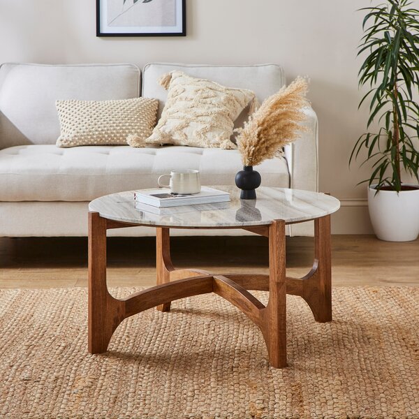 Jae Coffee Table, Marble White Marble