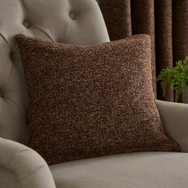 Lorna Boucle Square Cushion Rust