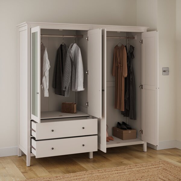 Lynton Mirrored 4 Door Wardrobe