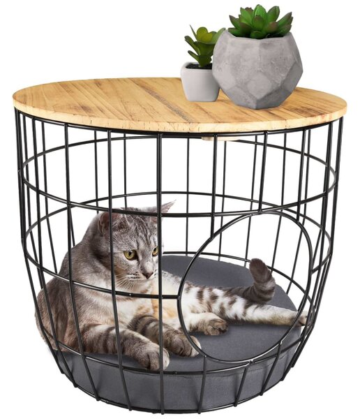 FLAMINGO Cat Wire Basket Filum Black 50x50x41 cm