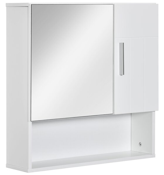 Kleankin Wall-Mounted Bathroom Sanctuary: Double-Door Cabinet with Adjustable Shelving, Crisp White Finish