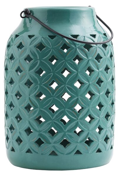 Tall Ceramic Lantern - Green