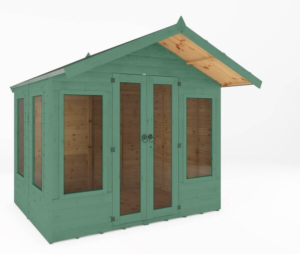 Country Living Premium Hatton 8ft x 8ft Contemporary Summerhouse Painted + Installation - Aurora Green