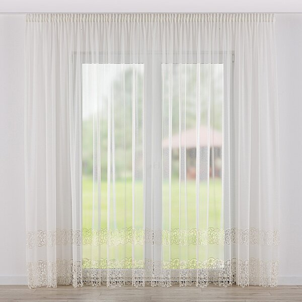 Pencil pleat voile/net curtain