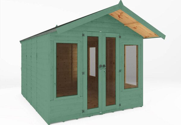 Country Living Premium Hatton 12ft x 8ft Contemporary Summerhouse Painted + Installation - Aurora Green