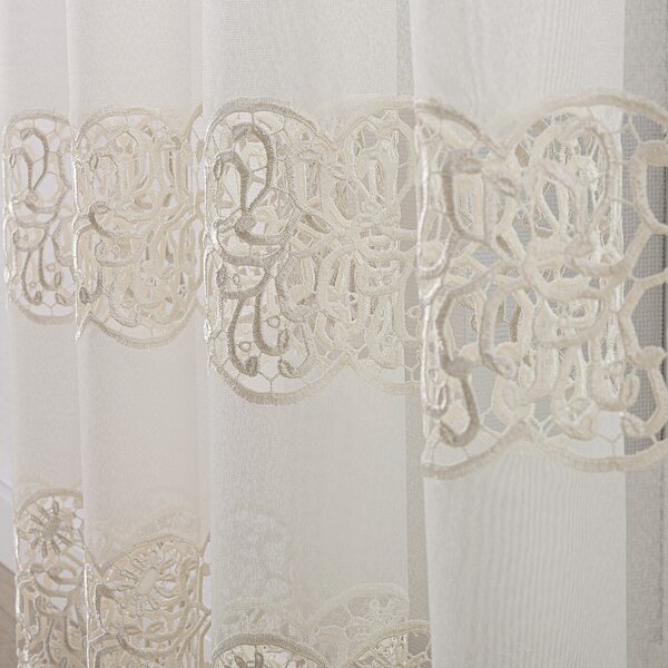 Pencil pleat voile/net curtain