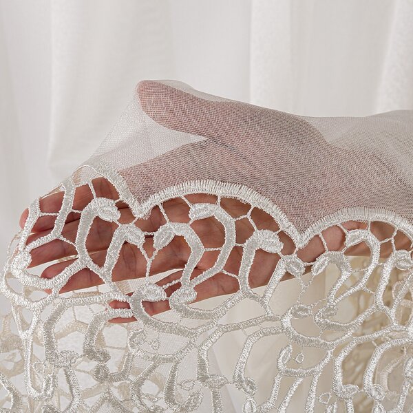 Pencil pleat voile/net curtain