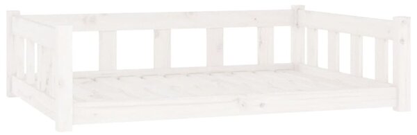 Dog Bed White 105.5x75.5x28 cm Solid Wood Pine