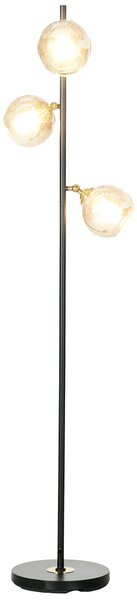 HOMCOM Tree Floor Lamp: Modern 3-Light Standing Luminaire for Bedrooms & Lounges, 162cm Height, Grey (Bulbs Excluded)