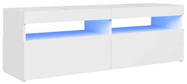 TV Cabinet with LED Lights White 120x35x40 cm