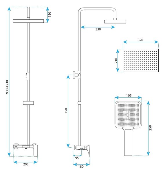 Shower set PREMIUM REA JOE Titan