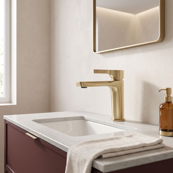 Bathroom faucet PREMIUM Rea Maxim Brush Gold Low