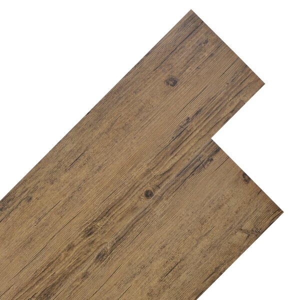 Non Self-adhesive PVC Flooring Planks 4.46 m² 3 mm Walnut Brown