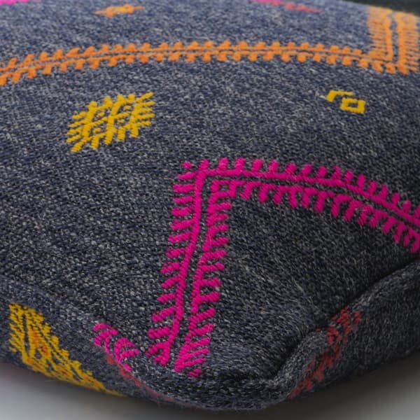 Diego Indigo, Sustainable Feather, Cushion - Andrew Martin Linen Geometric & Weave
