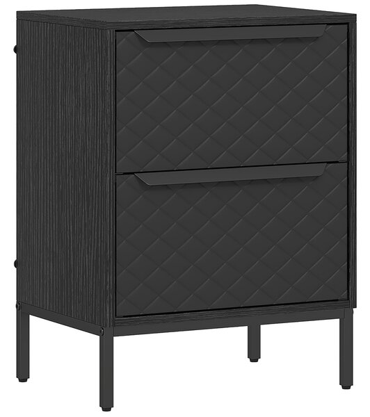 HOMCOM Chest of Drawers, Dresser with 2 Fabric Drawers and Aluminium Handles - Black