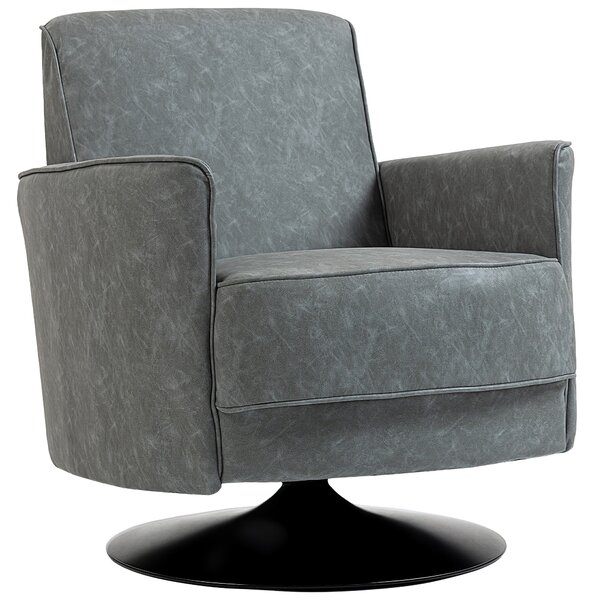 HOMCOM Upholstered Swivel Accent Chair with Thick Padding, Grey