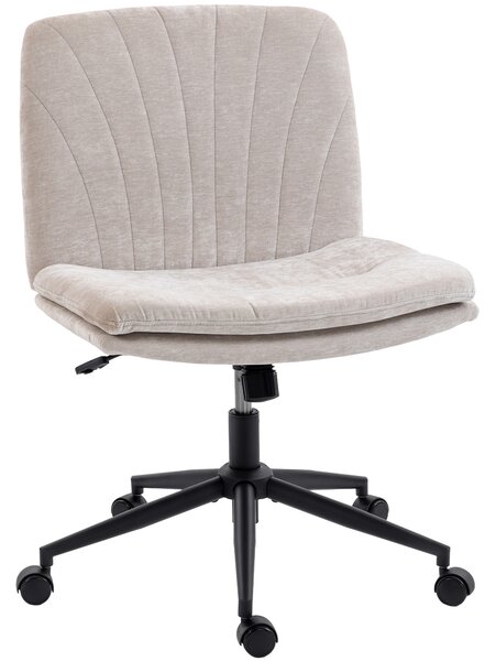 HOMCOM Criss Cross Chair with Wheels, No Arms - Beige