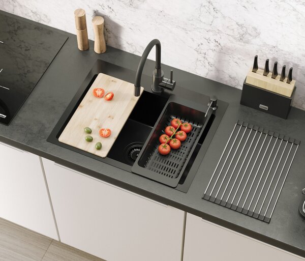 Stainless steel sink LUKE 110 WORKSTATION Black
