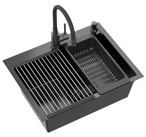 Stainless steel sink LUKE 110 WORKSTATION Black
