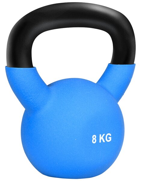 HOMCOM Soft Kettlebell, 8kg Kettle Bell with Non-Slip Handle for Home Gym Weight Lifting and Strength Training, Blue