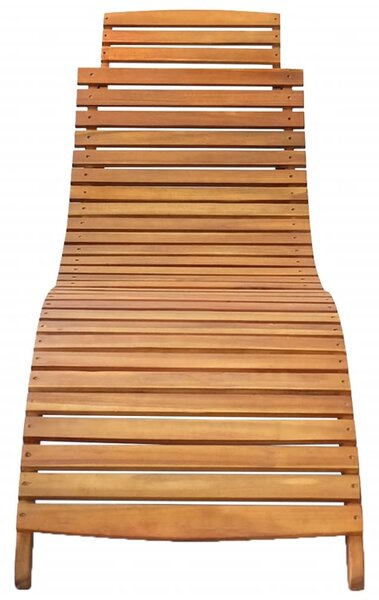 Sun Lounger Solid Acacia Wood Brown