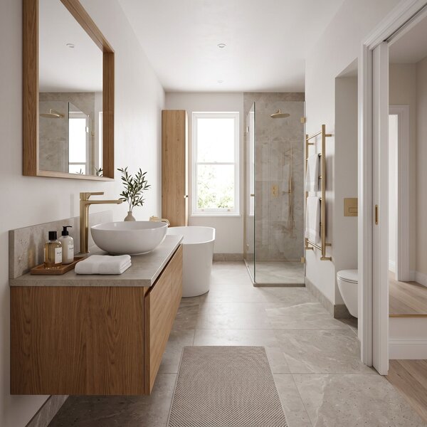 Bathroom faucet PREMIUM Rea Maxim Brush Gold High