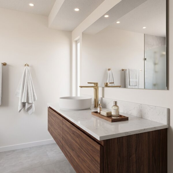 Bathroom faucet PREMIUM Rea Maxim Brush Gold High