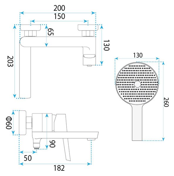 Bath faucet PREMIUM REA Maxim Brush Gold