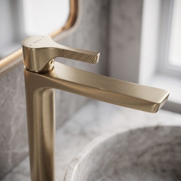 Bathroom faucet PREMIUM Rea Maxim Brush Gold High