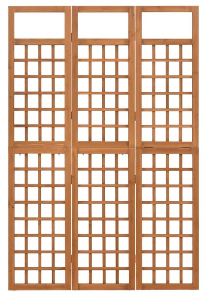 3-Panel Room Divider/Trellis Solid Fir Wood 121x180.5 cm