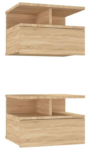 Floating Nightstands 2 pcs Sonoma Oak 40x31x27cm Engineered Wood