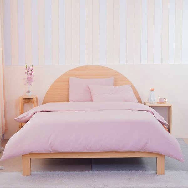 Ackly Bamboo - Blush Duvet Cover, Fitted Sheet & Pillowcases Set, Double
