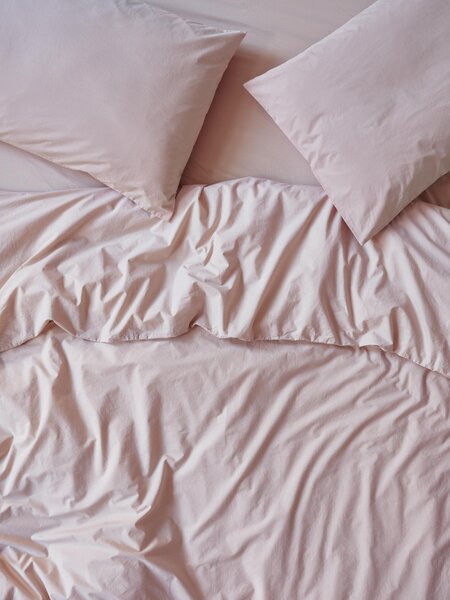 French Rose Washed Cotton Percale Duvet Cover | Super King | Piglet in Bed