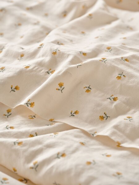 Honey Posy Bud Linen Blend Flat Sheet | Double | Piglet in Bed