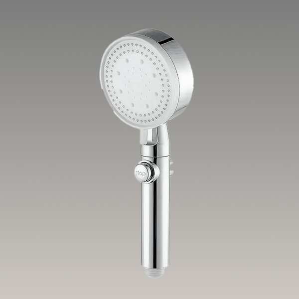 Showery® 5 Modes High Pressure Shower Head - Black, With Stop Button / Silver
