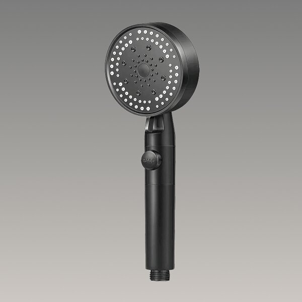 Showery® 5 Modes High Pressure Shower Head - Black, With Stop Button / Black