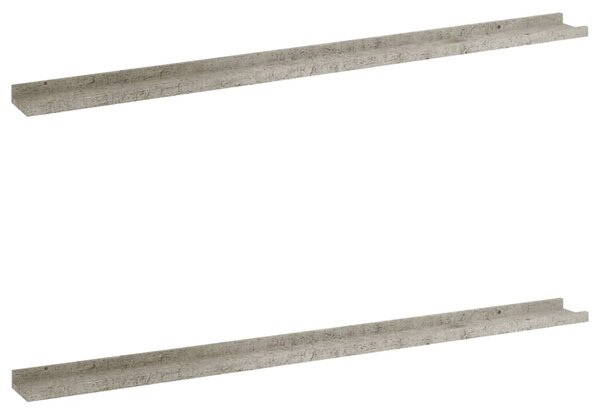 Wall Shelves 2 pcs Concrete Grey 115x9x3 cm