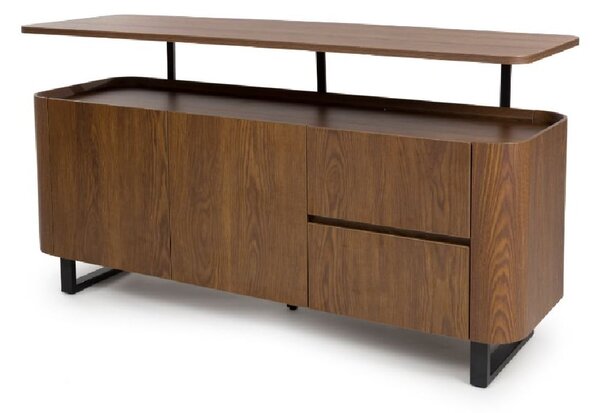 Beloit Wooden Sideboard With 2 Doors 2 Drawers In Smoked Oak